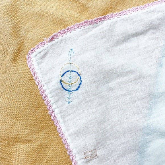 💐 VTG 3 Embroidered Handkerchief Floral Napkins - Picture 4 of 5